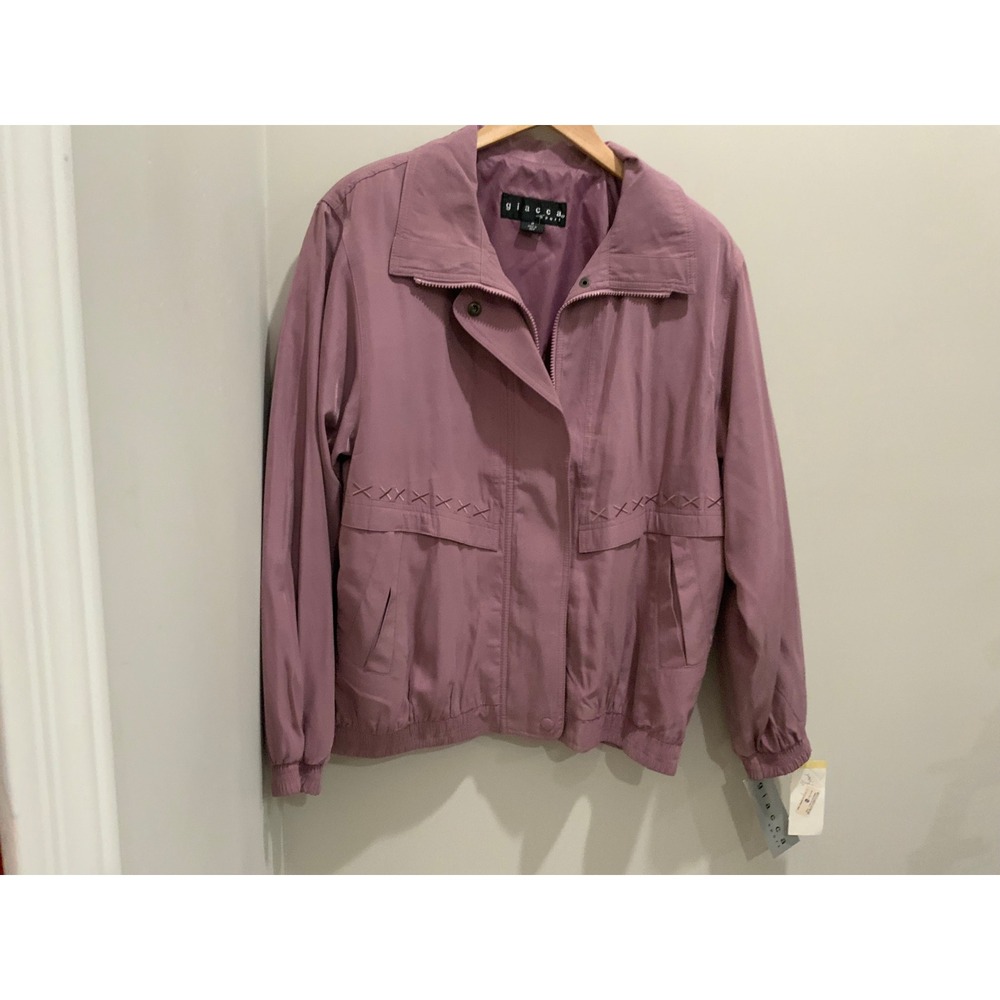 Giacca Sport Womens Mauve Bomber Jacket Cross Stitch Detail Nordstrom NWT Medium